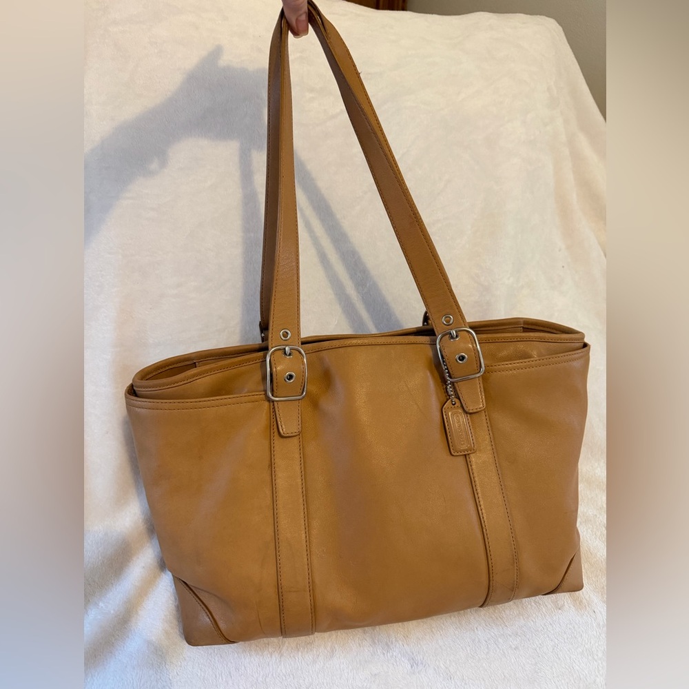 Coach vintage Tan Leather Hampton Tote/Diaper bag/Shoulder Purse C04S-5147